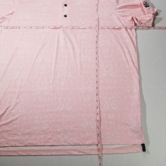 Greyson Golf Polo Performance Size Large All Over Print Pink Animal The Bridges - Picture 8 of 9